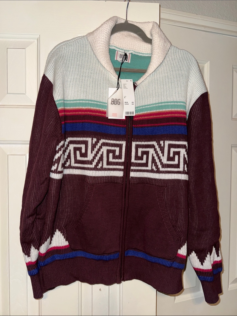 Urban Outfitters BDG Tacoma Patterned Full Zip Cardigan NWT - Picture 3 of 10